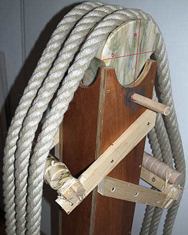 Abb. 17: Steinerner Seilenumlenkblock Abb. 17: Steinerner Seilenumlenkblock
